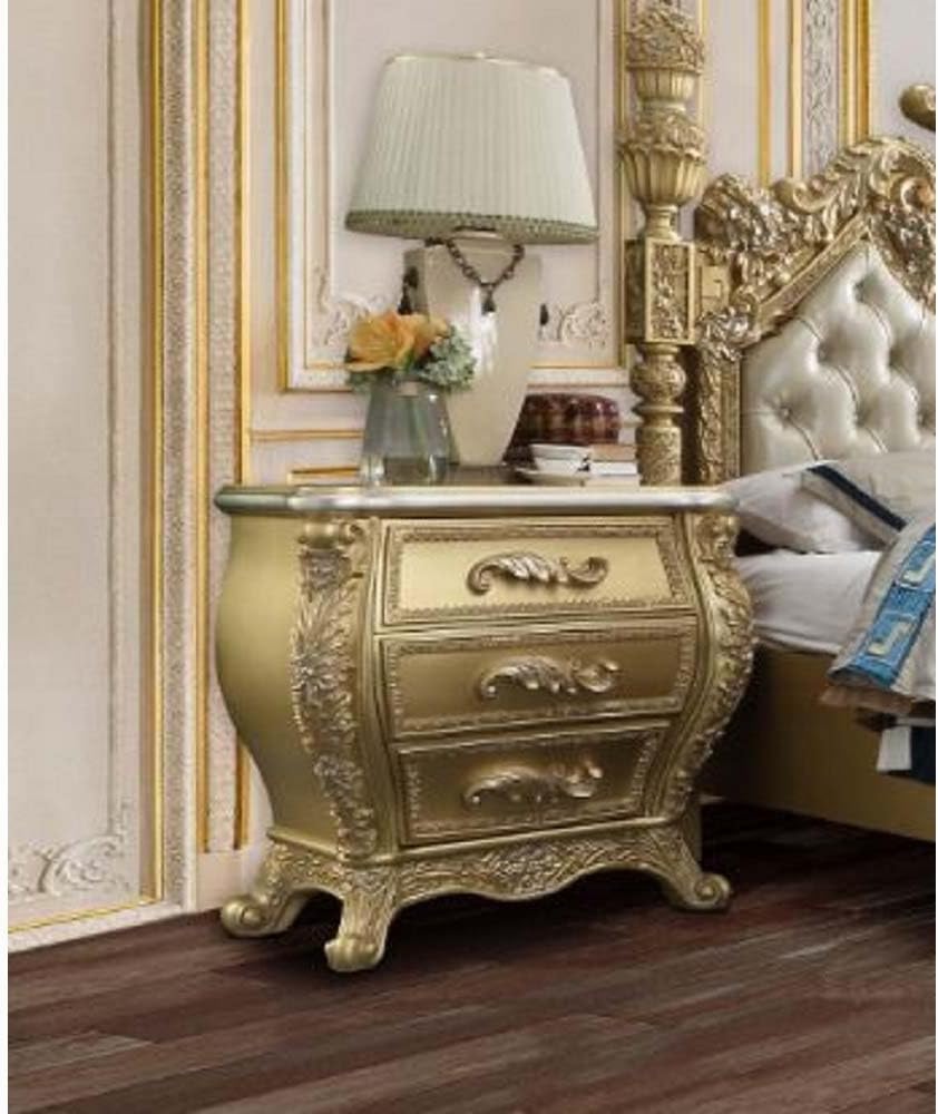 why We Love Our Elegant Gold 3-drawer Nightstand's Smart Storage