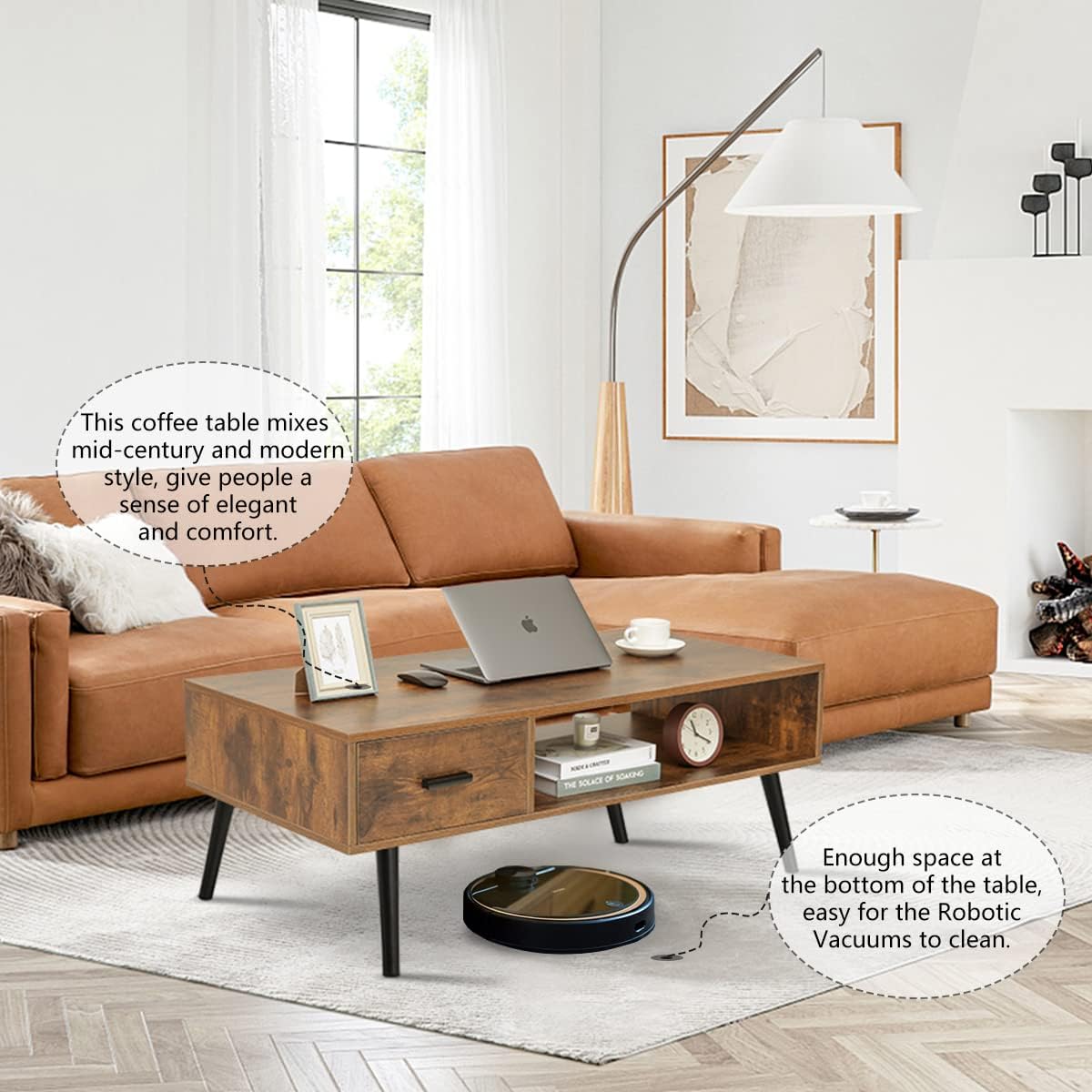 Our Honest Take on the Iwell Mid Century Coffee Table's Design & Storage