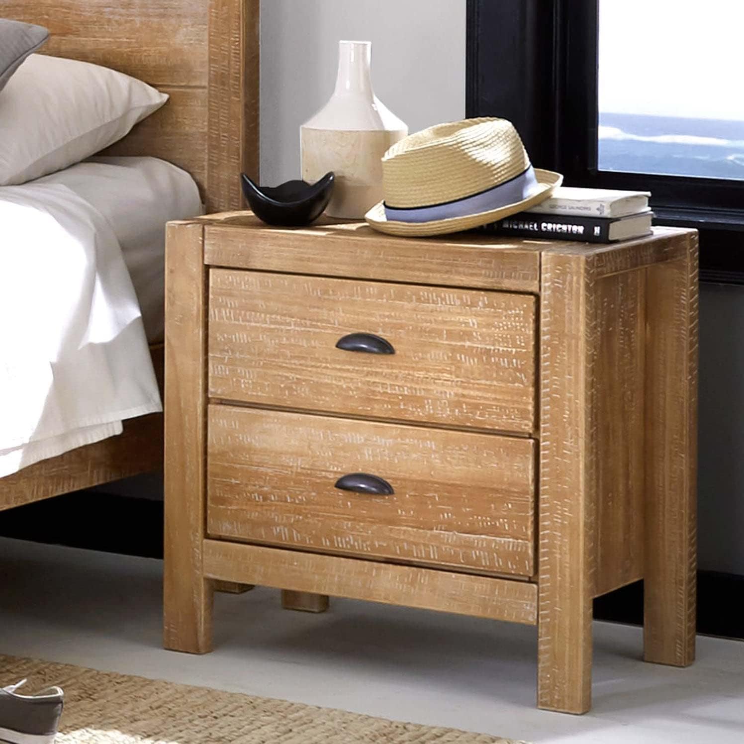 Why We Love the Grain Wood Montauk Nightstand's Rustic Charm