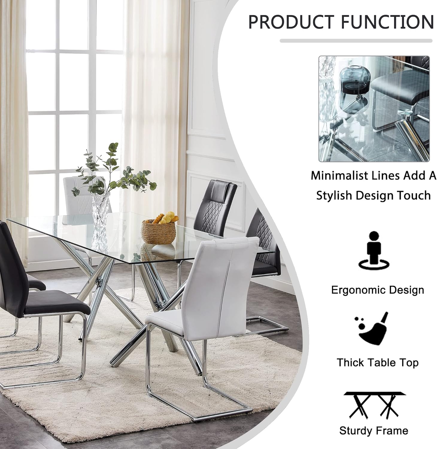 our Stylish Glass Dining table Review: Modern, Spacious⁣ & Durable