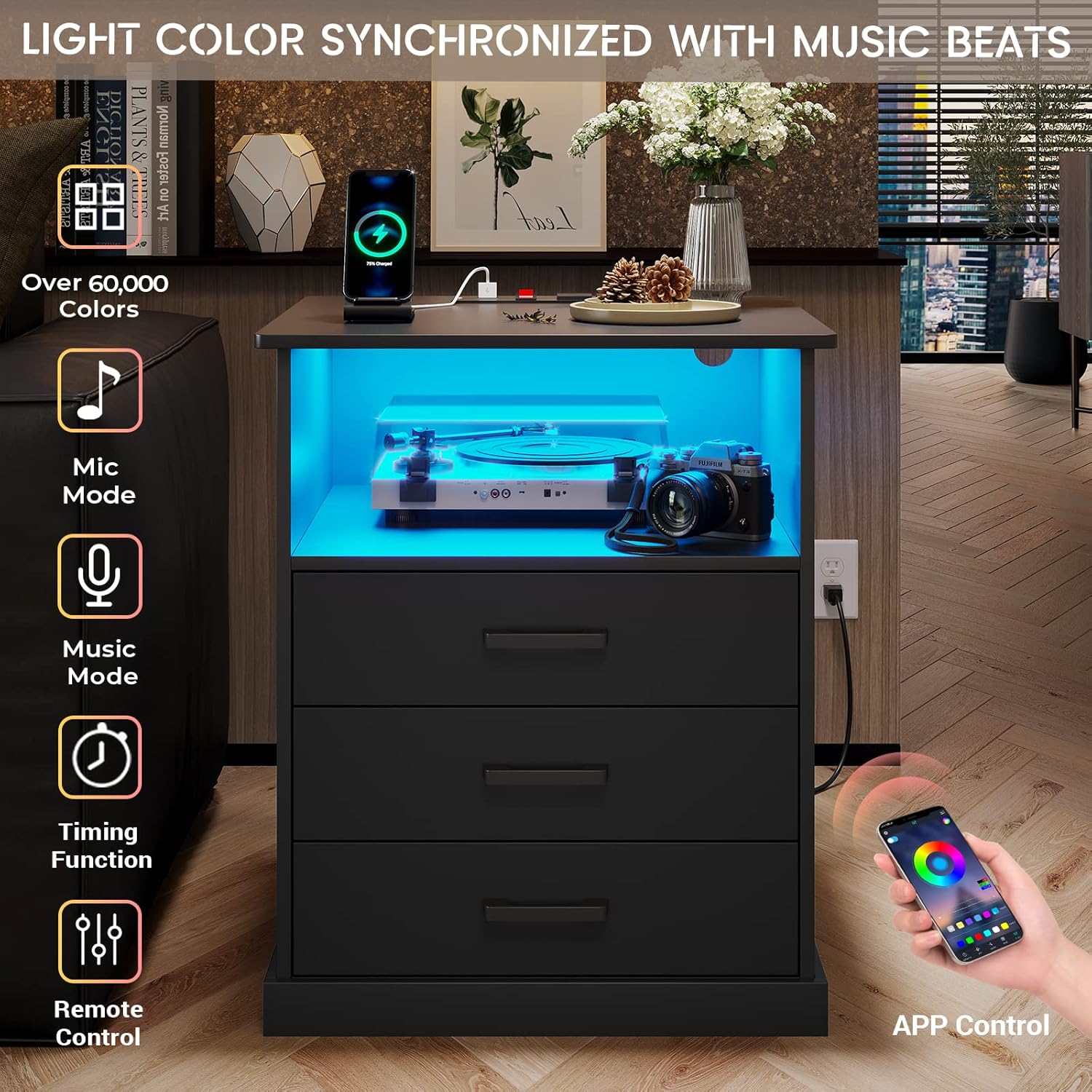 Why We Love the Hasuit⁣ Nightstand: Stylish, Spacious & Smart