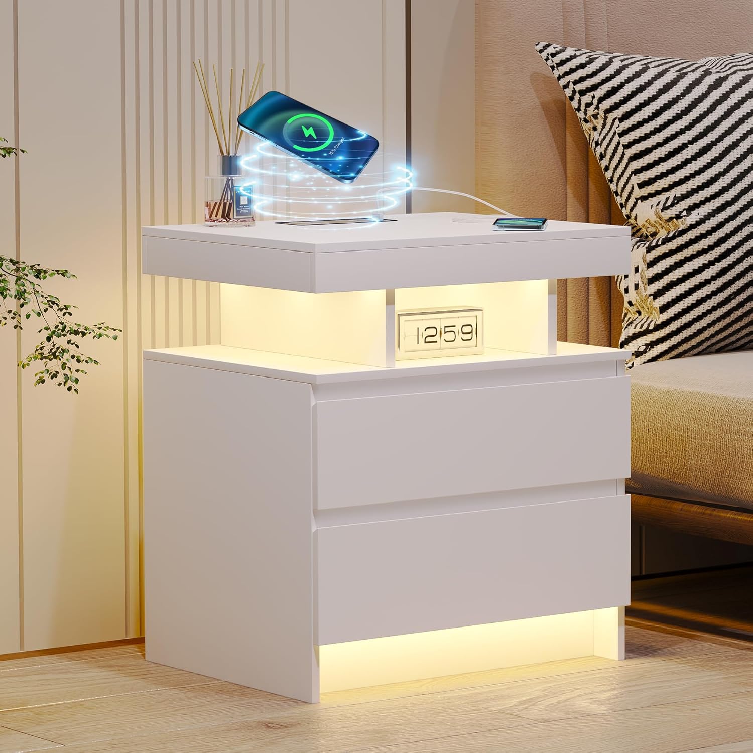 Our Honest Take: dnbss Smart Nightstand ​with LED & Charging