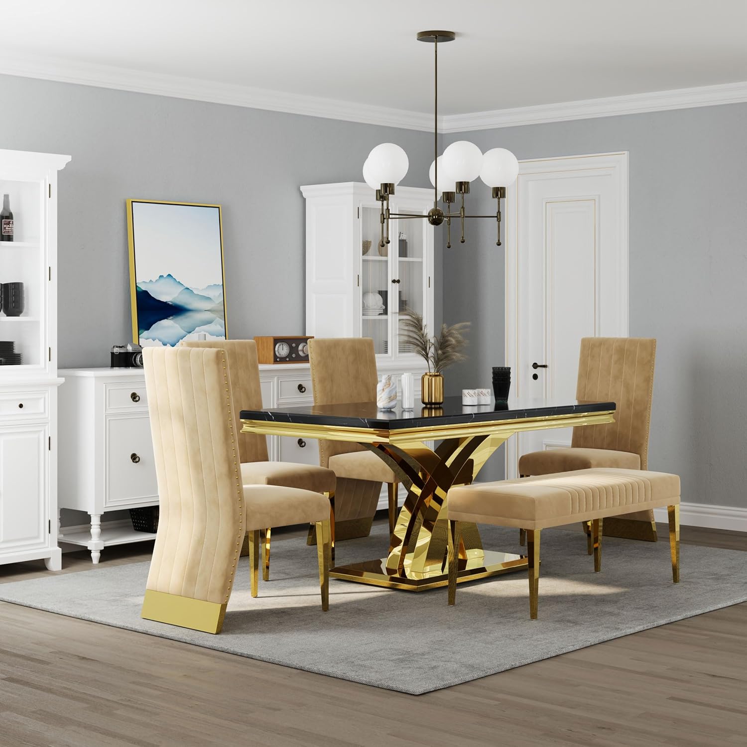 Our Take on AUZ's Glam gold Dining Set: Style‍ Meets Sturdy Comfort