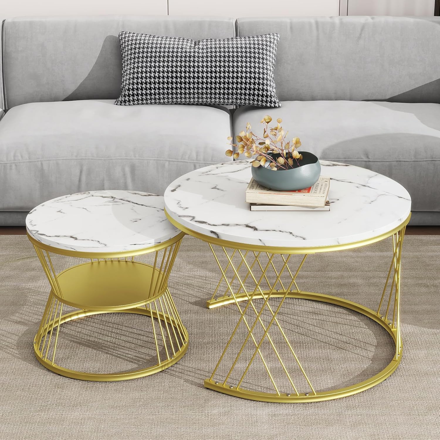 Our Take on the Merax White & Gold Nested Coffee Table Set