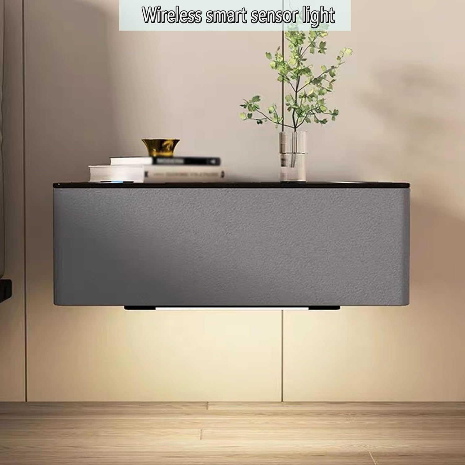 Why We Love the ERICAT Floating Nightstand with LED & Charger