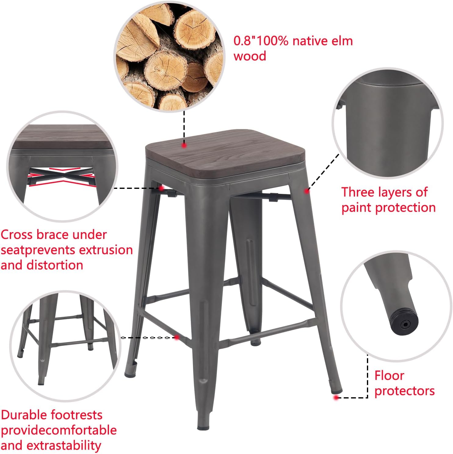 Our Honest Take on YOUNIKE's Rusty Grey Stackable Metal Bar Stools