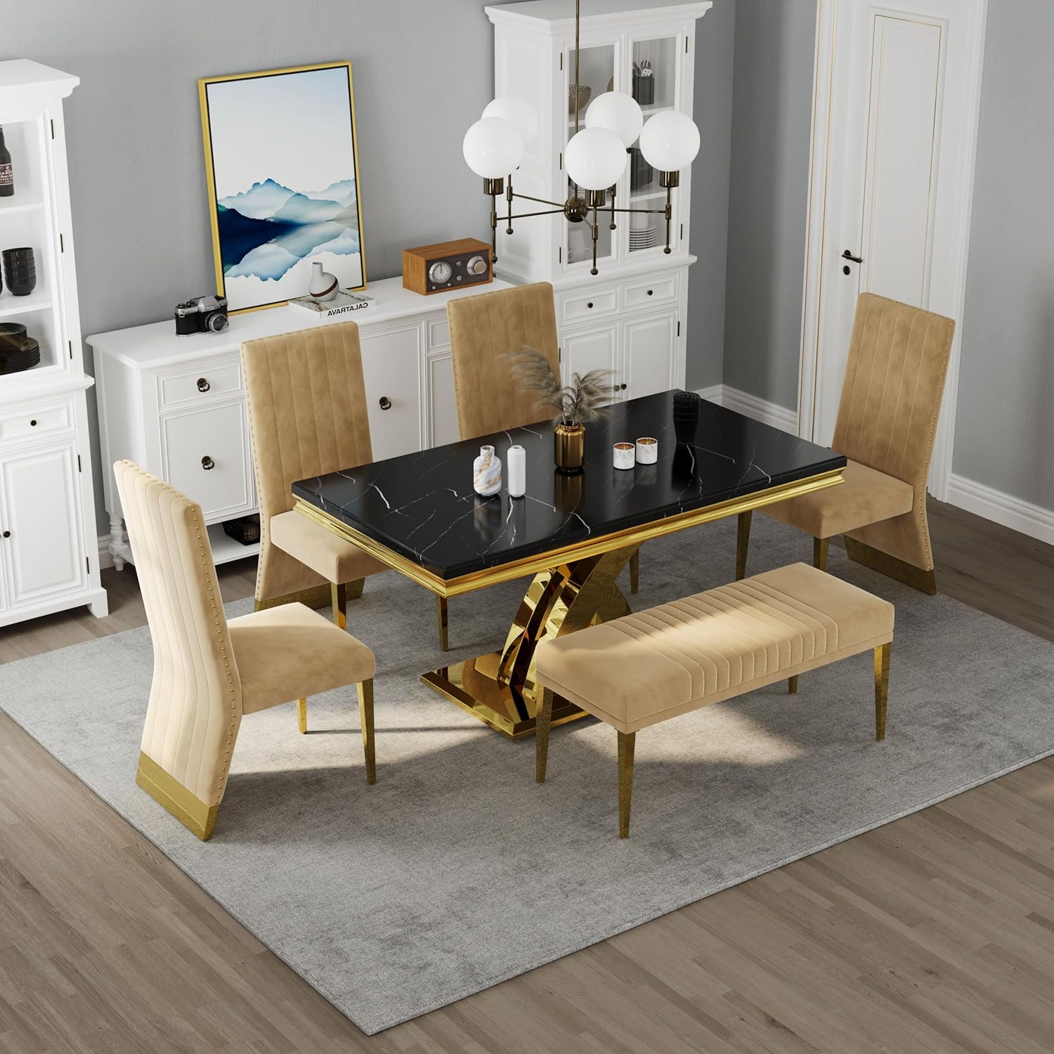 Our Take ​on AUZ's glam Gold Dining Set: Style Meets Sturdy Comfort