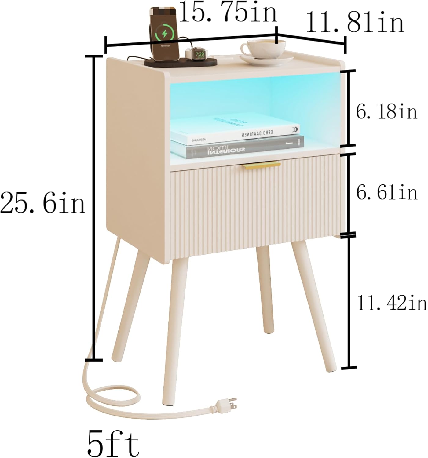 Our Honest Take on the White Nightstand with LEDs & Charging Hub