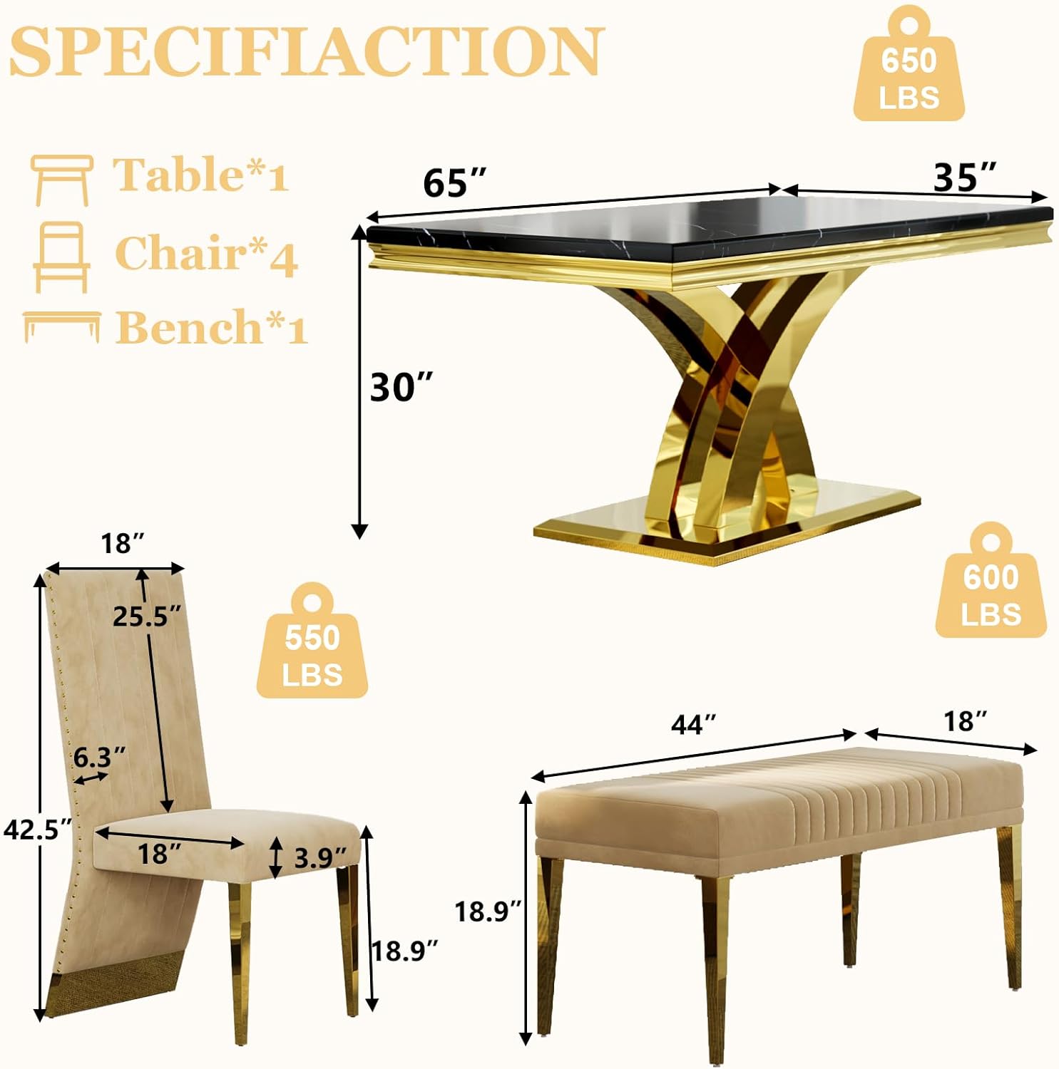 Our Take on ‌AUZ's Glam Gold⁢ Dining Set: Style Meets Sturdy Comfort