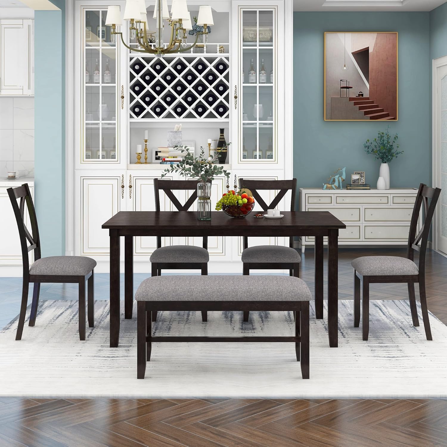 Our Take on the 6Pcs Wooden Espresso Dining Set: Stylish⁤ & Space-Saving