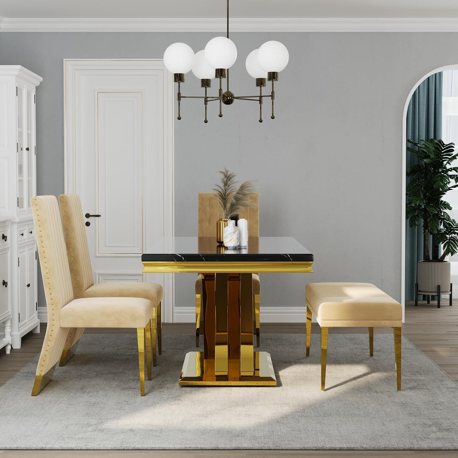 Our Take on AUZ's Glam⁢ Gold Dining Set: Style Meets Sturdy Comfort