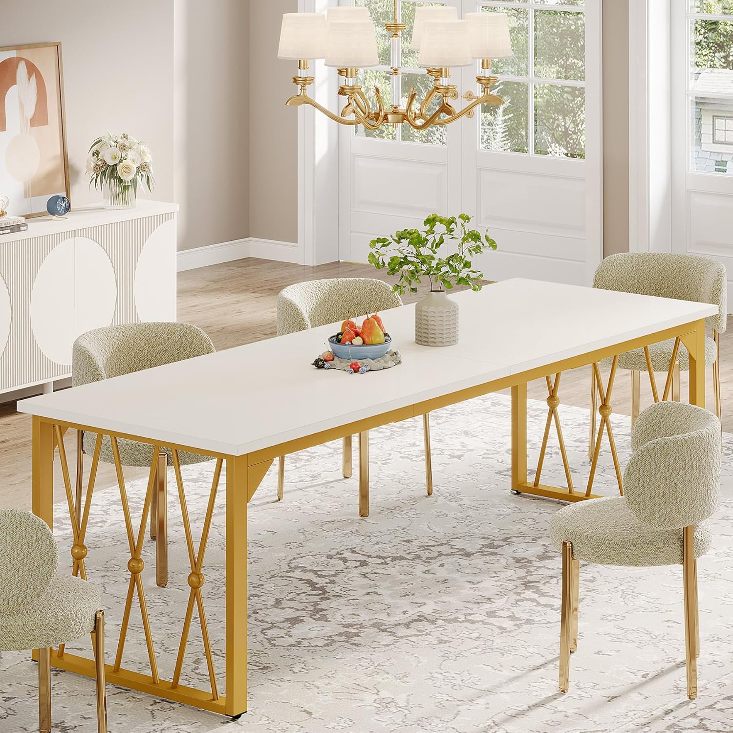 Our Honest Take on the Tribesigns 8-Person White⁢ & Gold Table