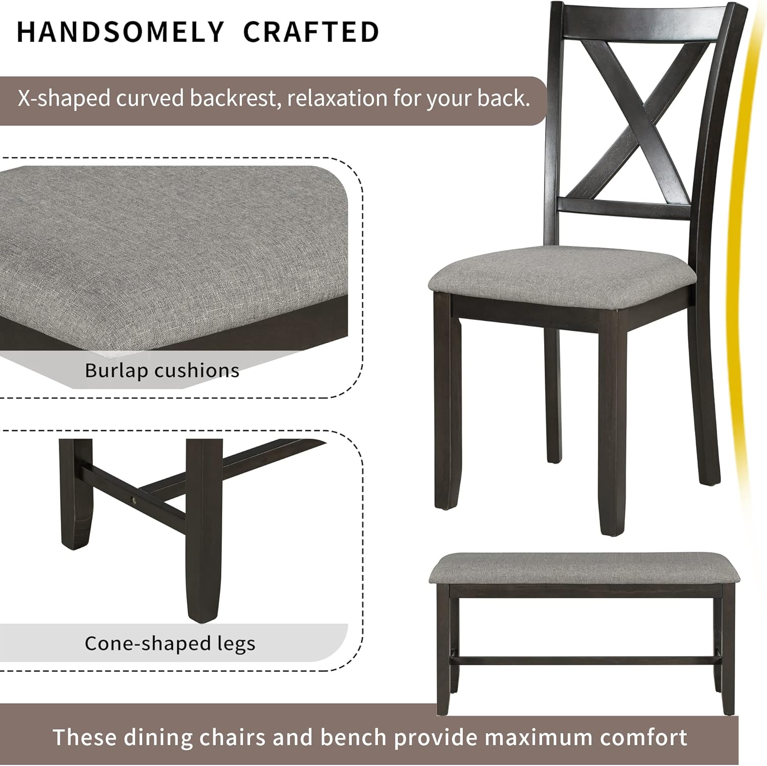 Our​ Take ⁣on the 6Pcs wooden Espresso Dining Set: Stylish & Space-Saving