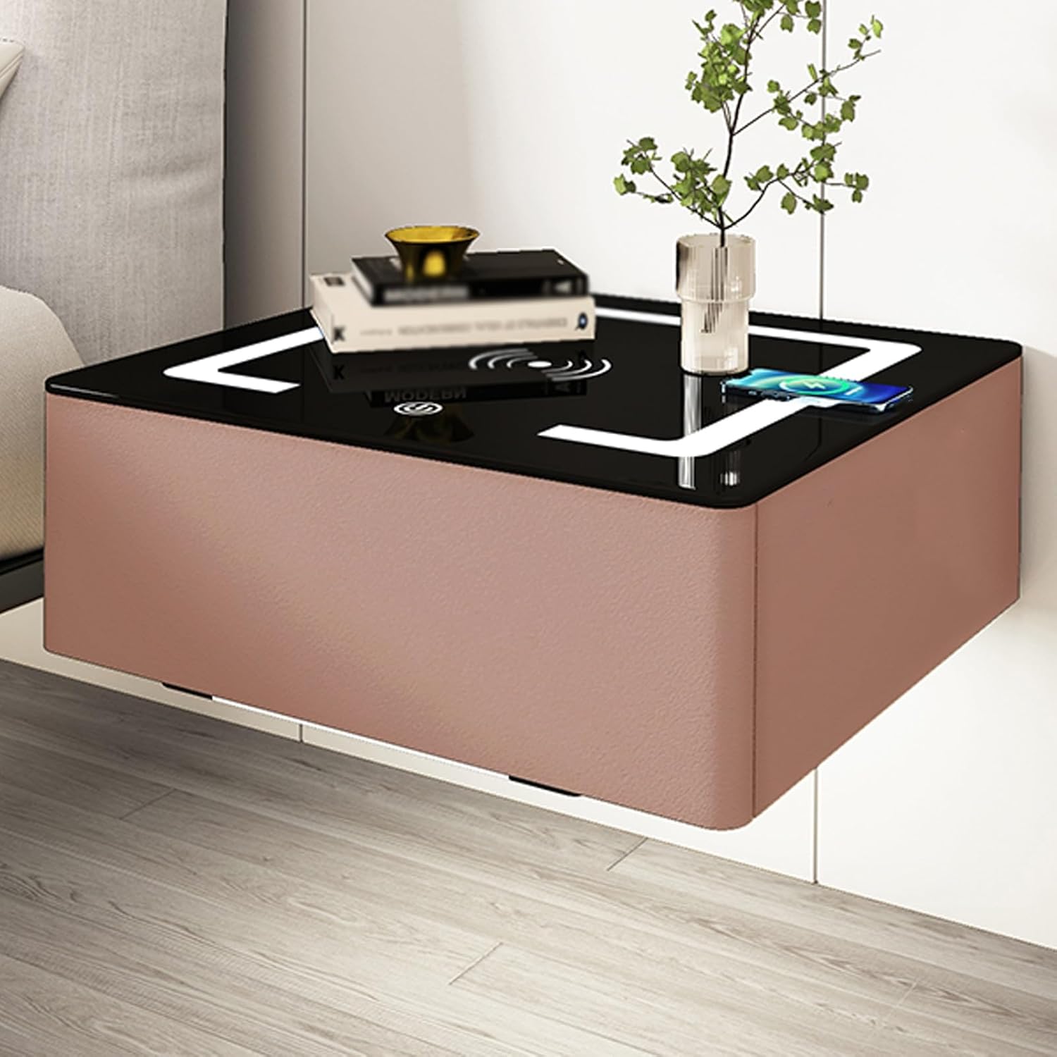 Why We Love the ERICAT Floating Nightstand with LED & Charger