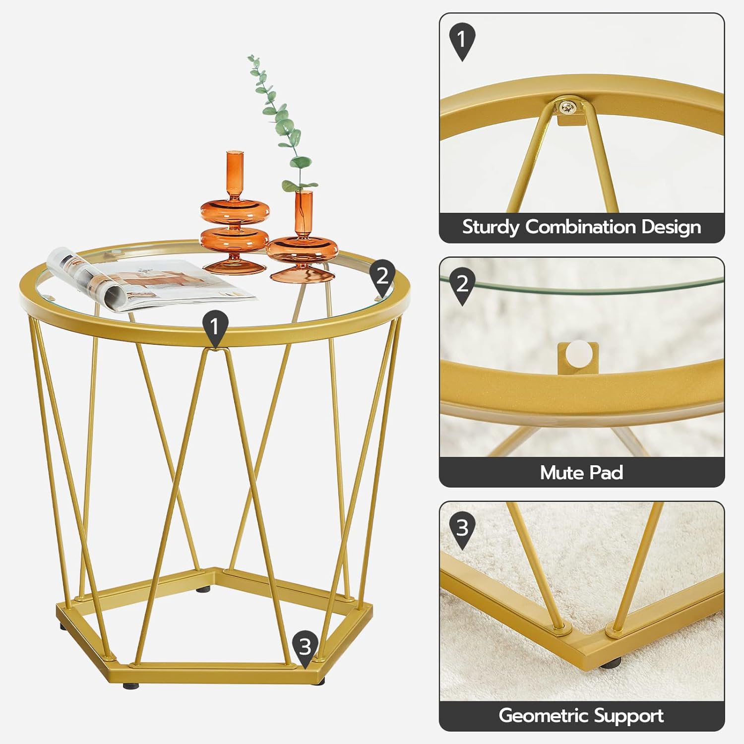 Our Take on HOOBRO's Elegant Gold Coffee & End Table Set