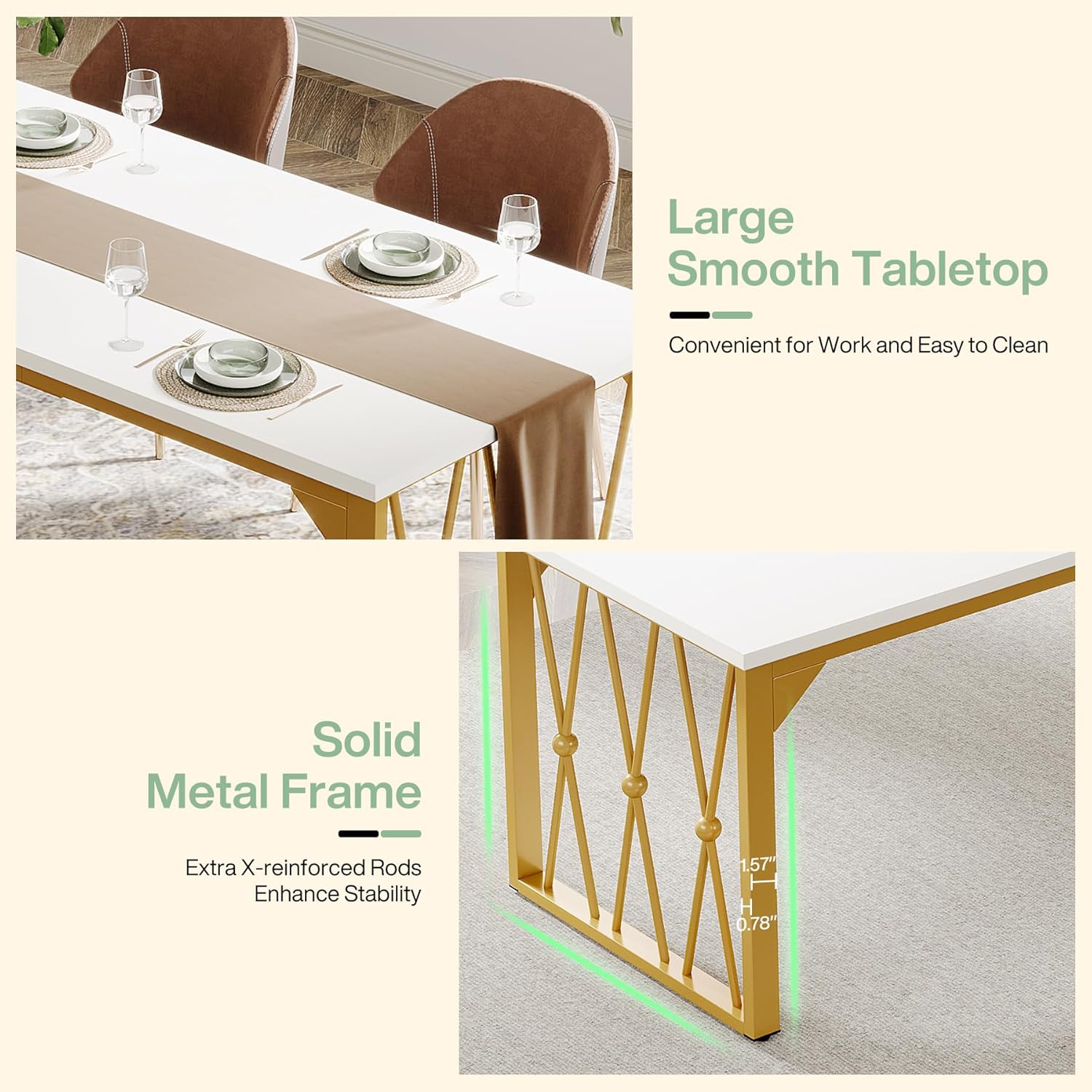 Our Honest Take on the Tribesigns 8-Person White & Gold Table