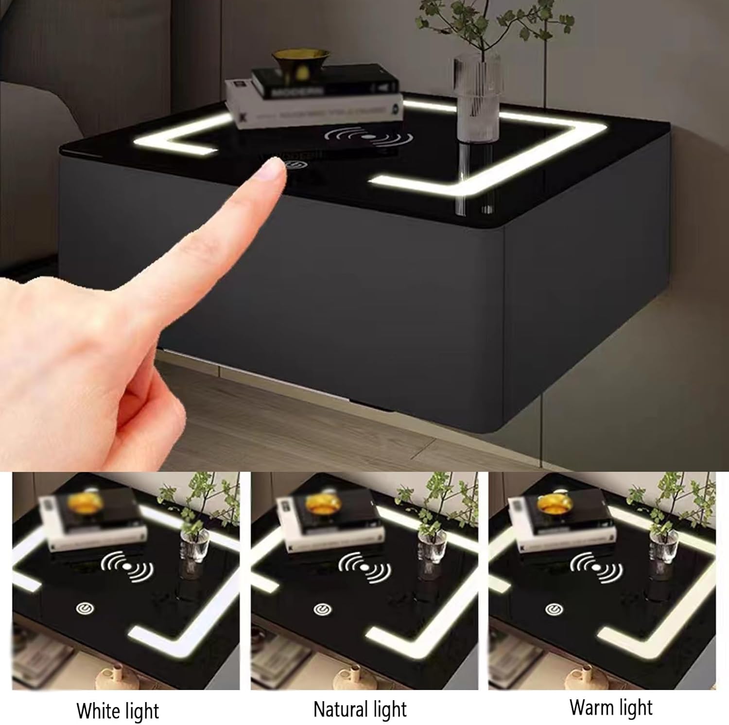 Why We Love the ERICAT Floating Nightstand with LED & Charger