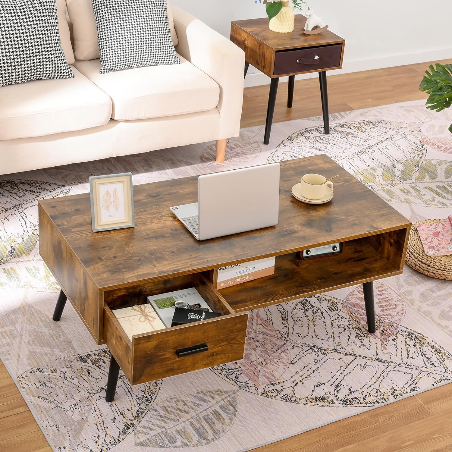 Our Honest Take on the Iwell Mid Century Coffee Table's Design & ‍Storage