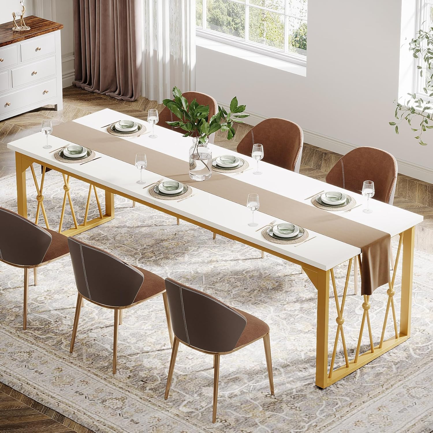 Our⁣ Honest Take on the Tribesigns 8-Person White &​ Gold‍ table