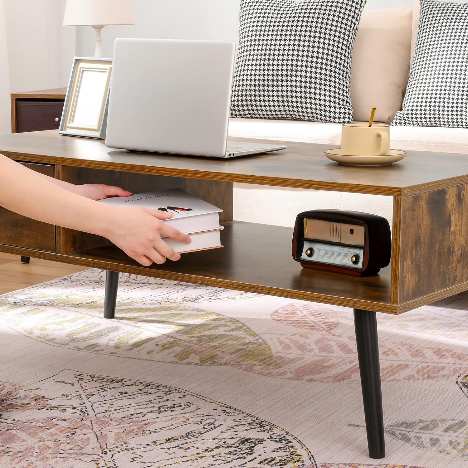 our Honest Take on the Iwell Mid Century‍ Coffee Table's Design & Storage