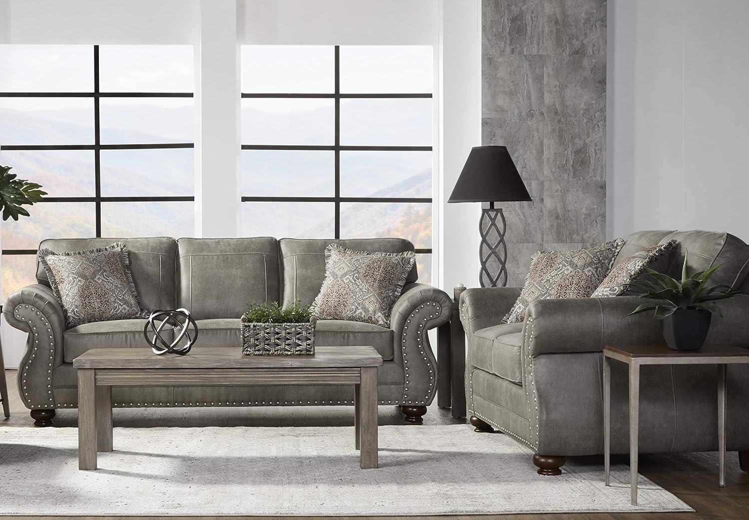 Our⁢ Honest Take on Roundhill's Gray Leinster Sofa Set