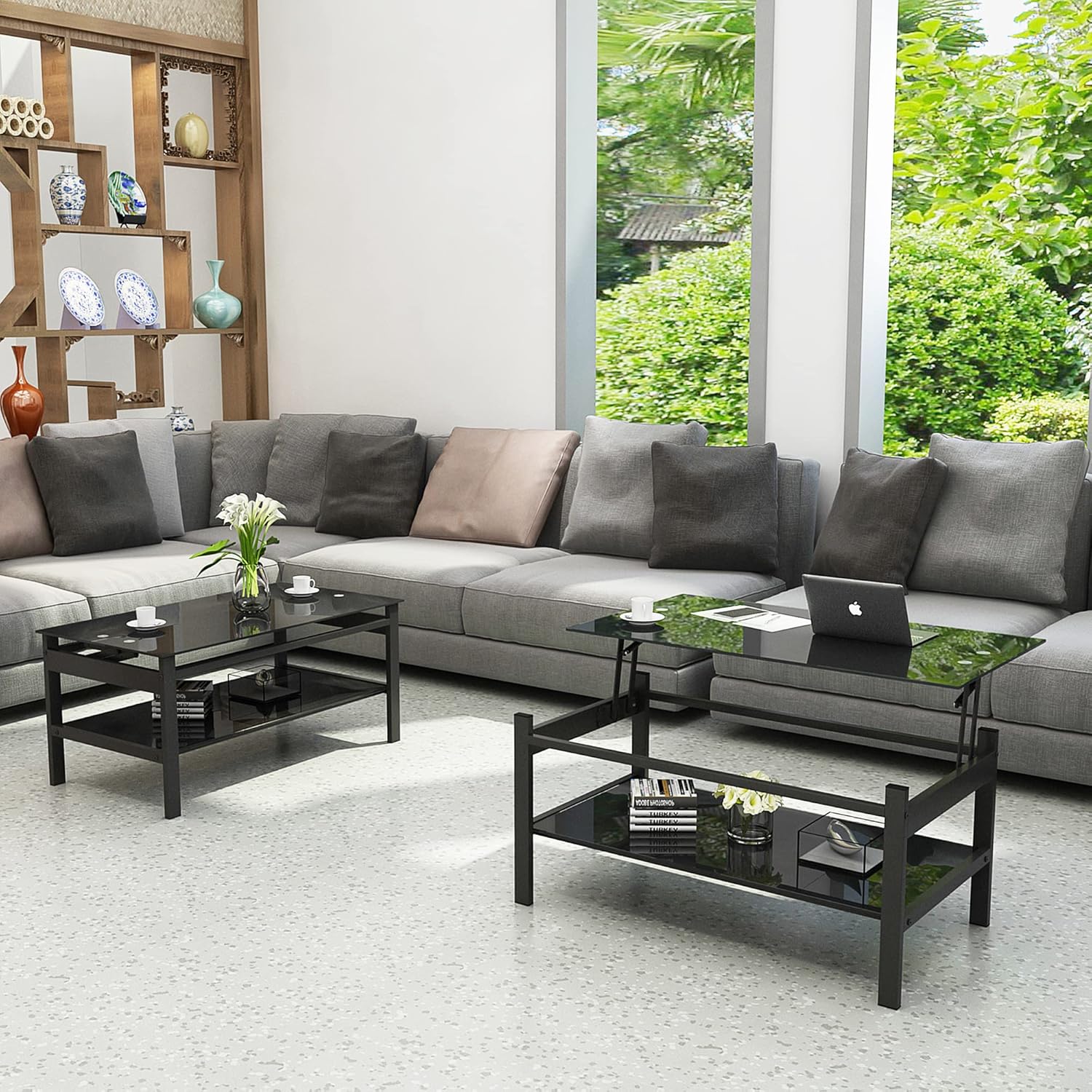 How We Loved the OKD Farmhouse Lift-Top Coffee Table's ⁤Rustic Charm