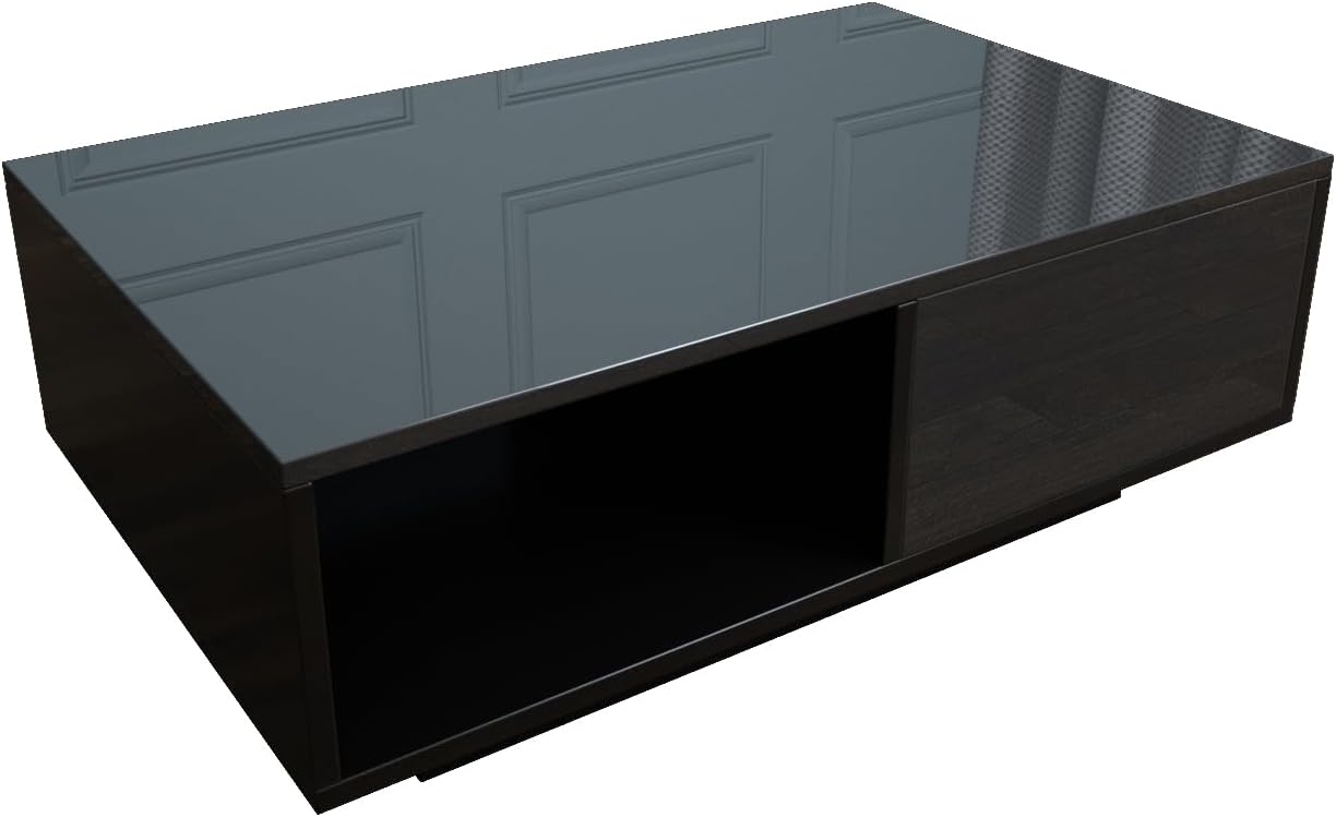 Our Honest Take: Sleek LED black Coffee Table with Storage & Lights
