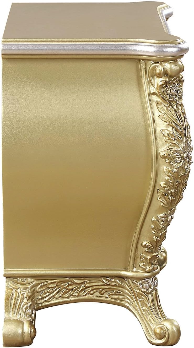 Why We Love Our Elegant Gold 3-Drawer Nightstand's smart Storage