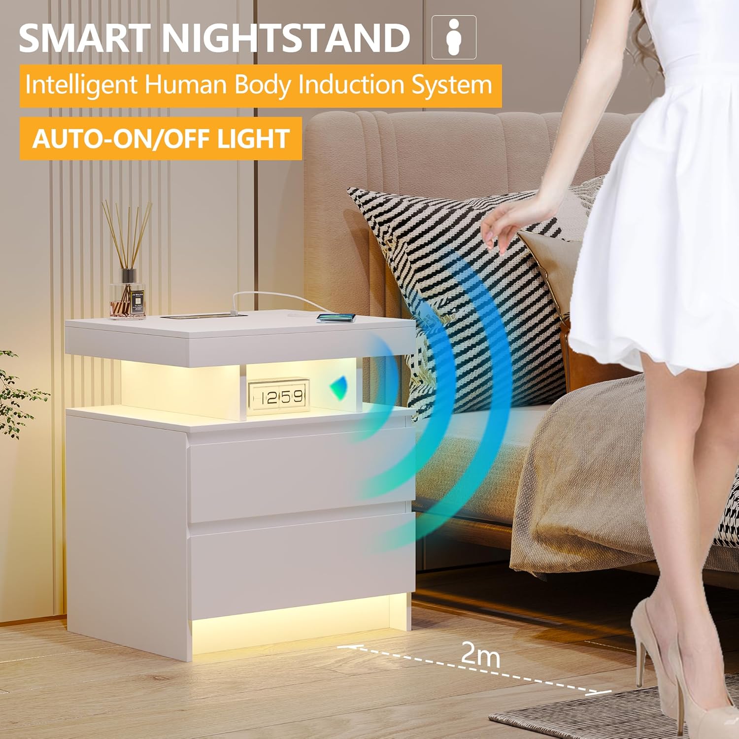 Our Honest Take: dnbss Smart Nightstand​ with LED​ &⁢ Charging