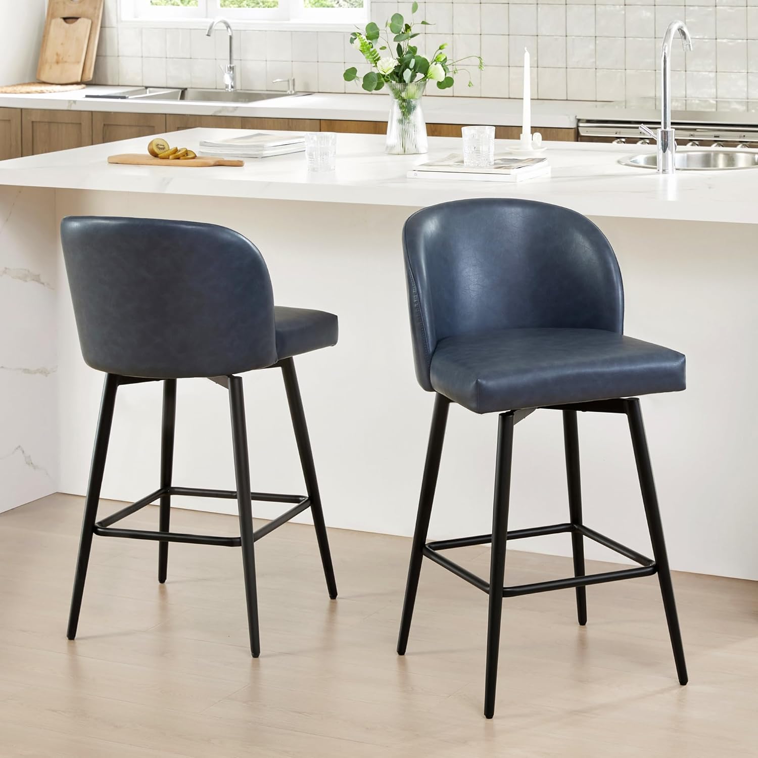 Our Take on Watson & Whitely Blue Swivel Bar ​Stools:​ Comfort Meets Style