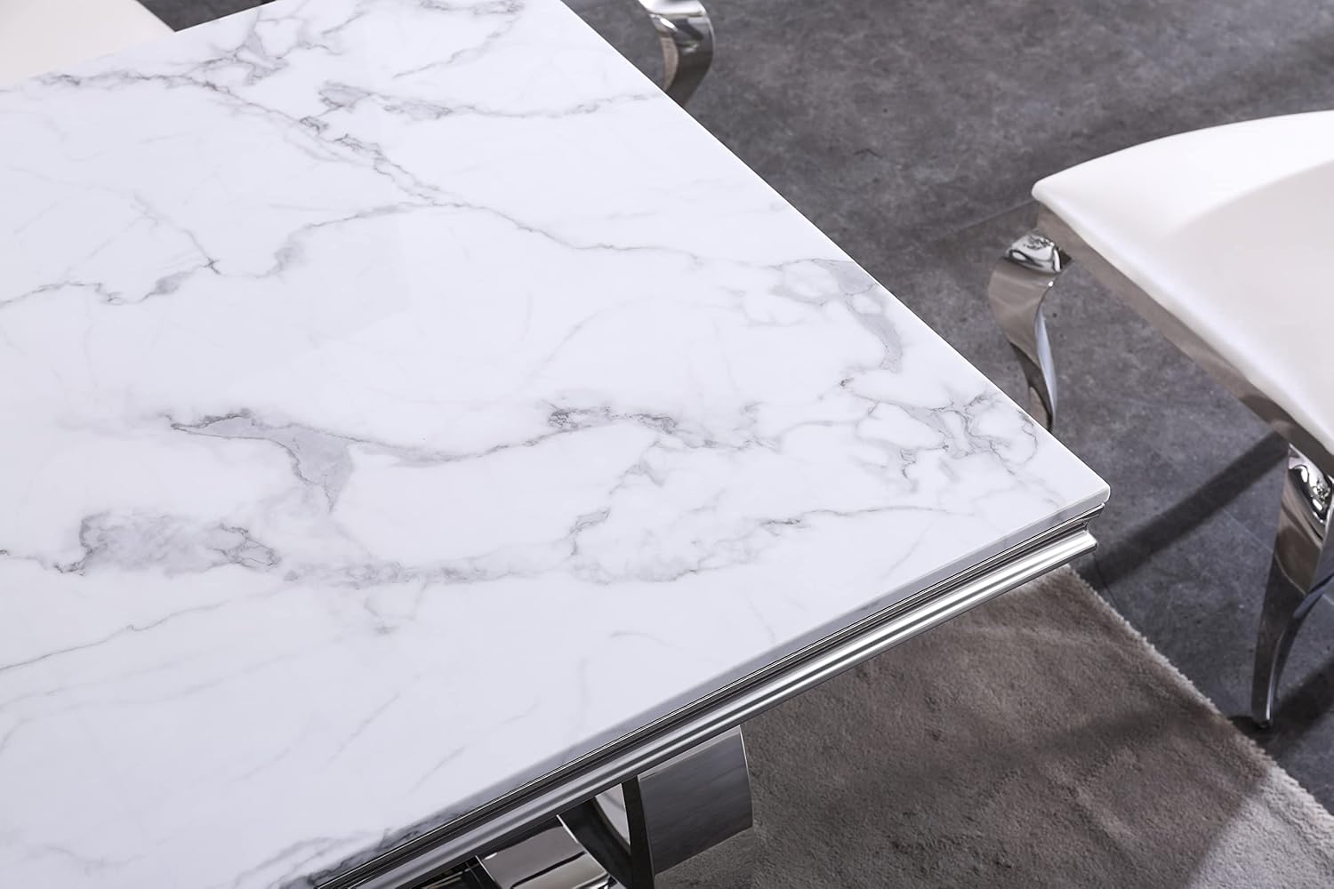 Our Take on the Modern Silver Marble Dining Table's Style & Strength