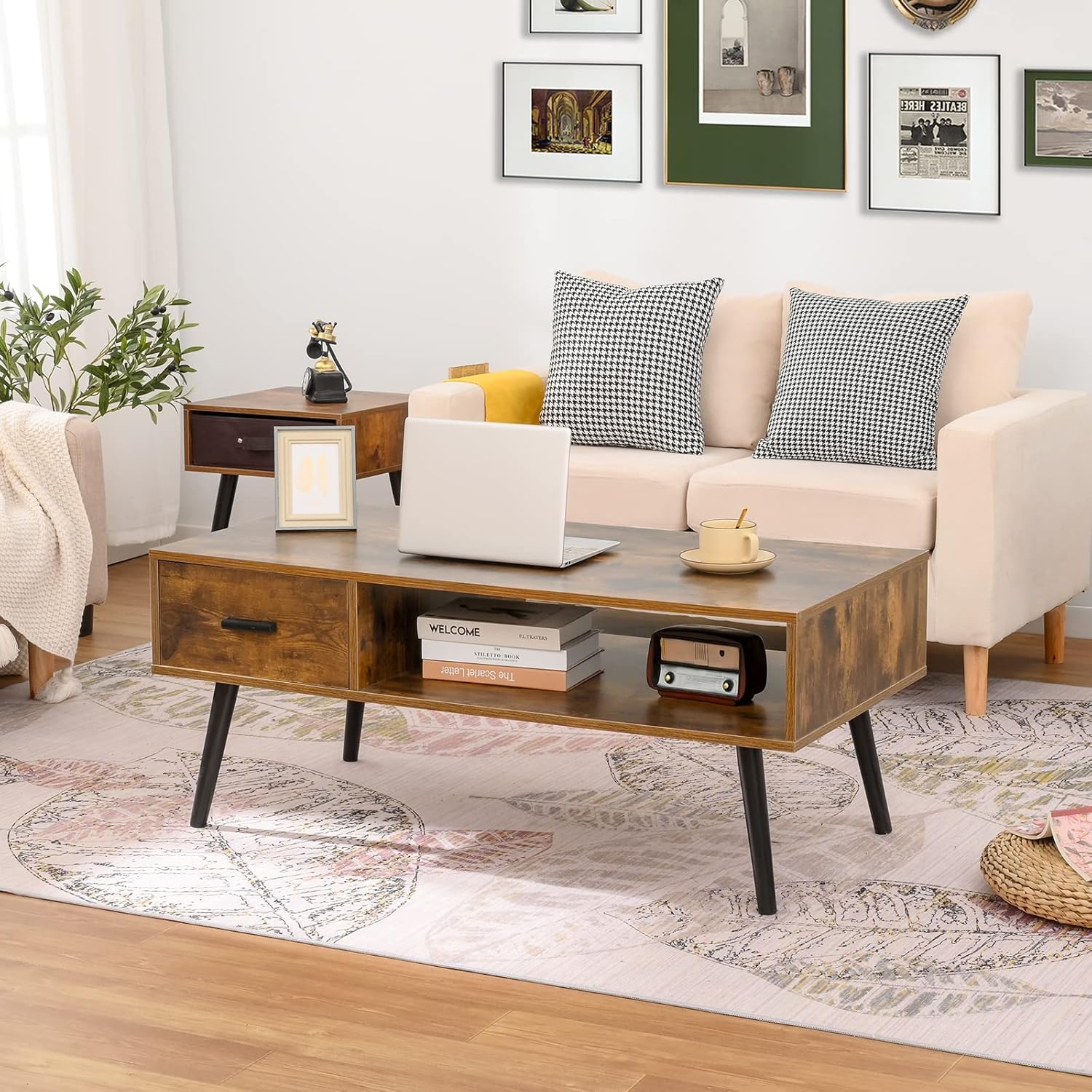 Our Honest Take on the Iwell Mid Century Coffee Table's Design & Storage