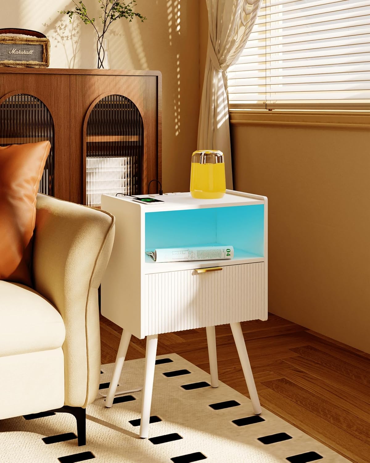 Our Honest Take on the White Nightstand with LEDs & Charging Hub