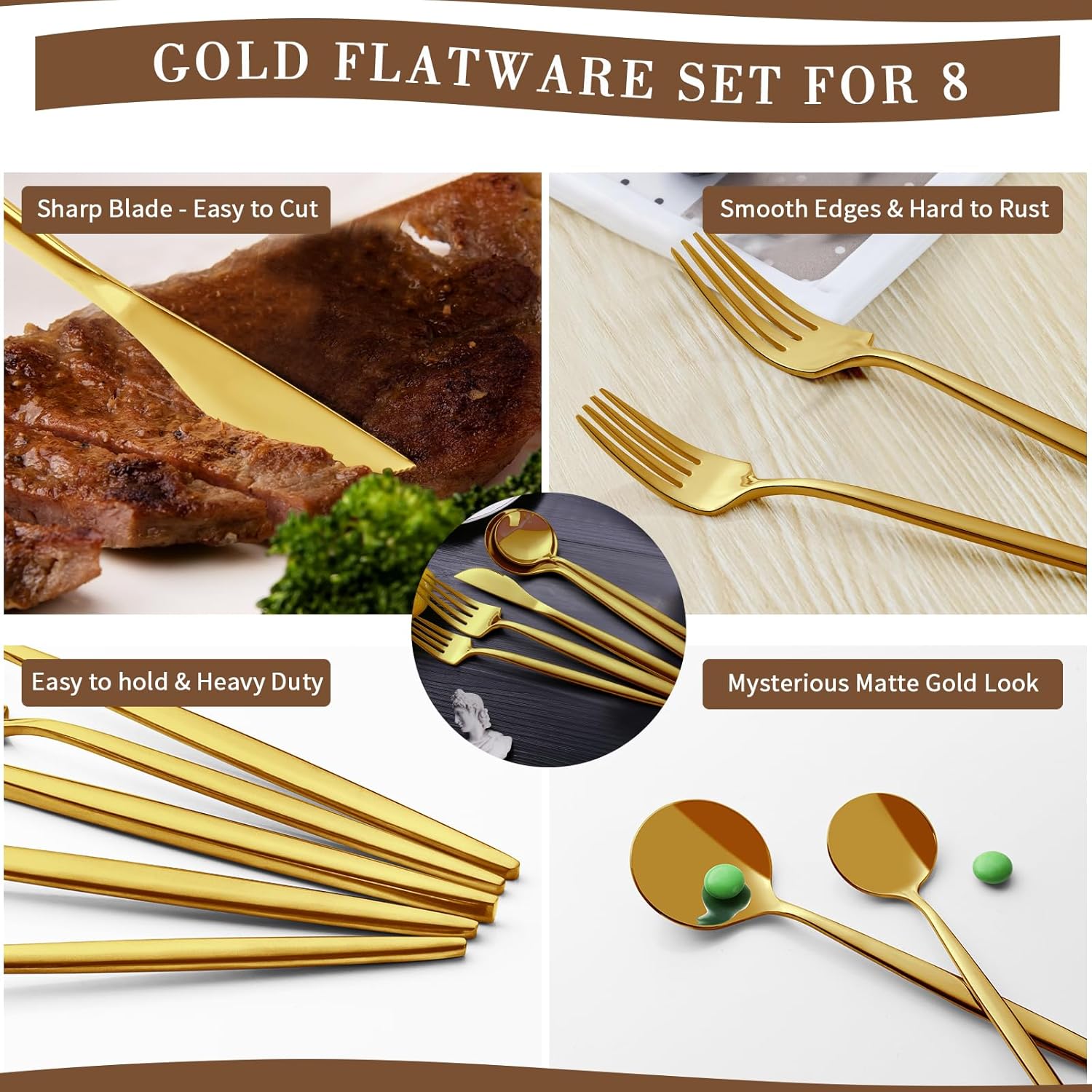 Our​ Take on CEKEE Gold Silverware: stylish, sturdy & Elegant for All