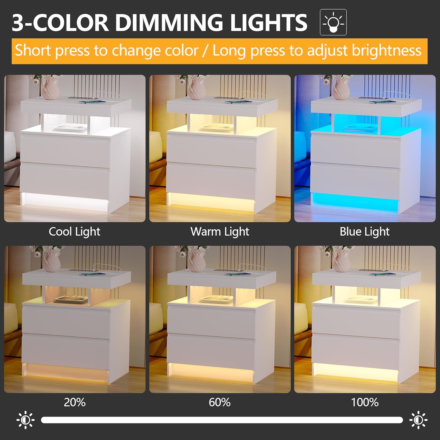 Our Honest Take: dnbss Smart Nightstand with‌ LED & Charging
