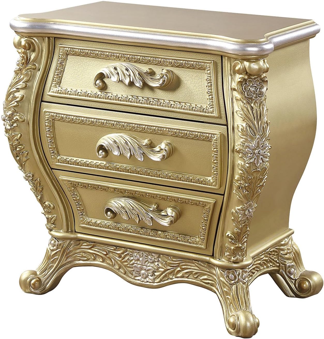 Why We Love Our Elegant Gold 3-Drawer Nightstand's Smart Storage