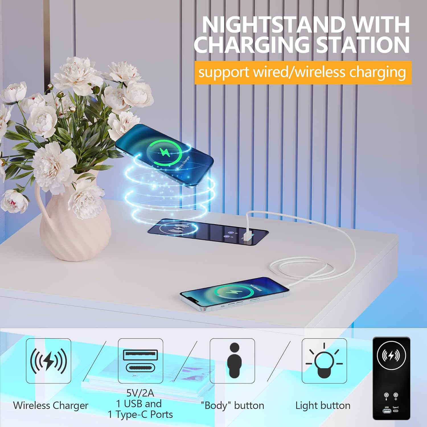 Our Honest Take: dnbss Smart Nightstand with⁢ LED & ‌Charging