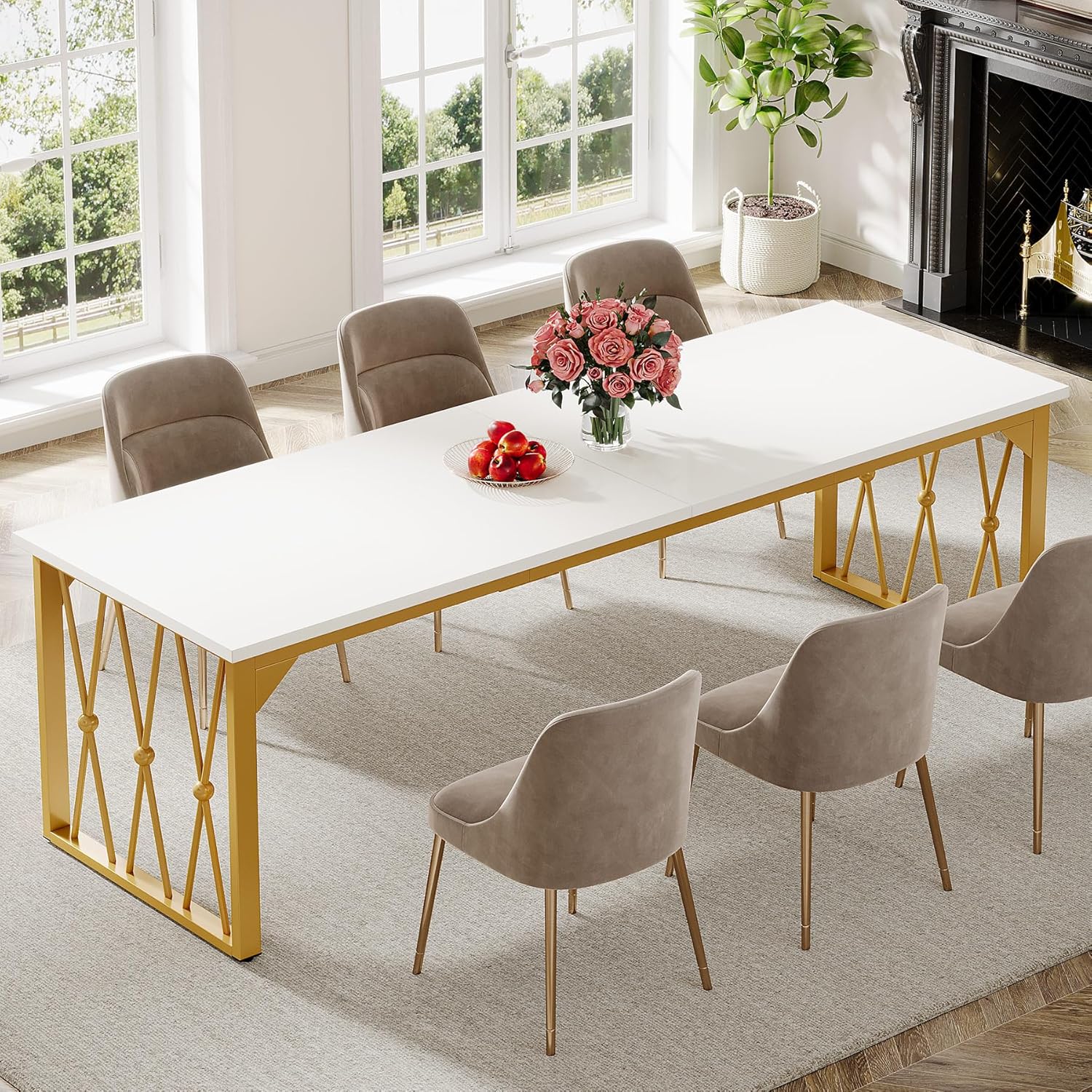 Our Honest Take on the Tribesigns 8-Person White & Gold Table