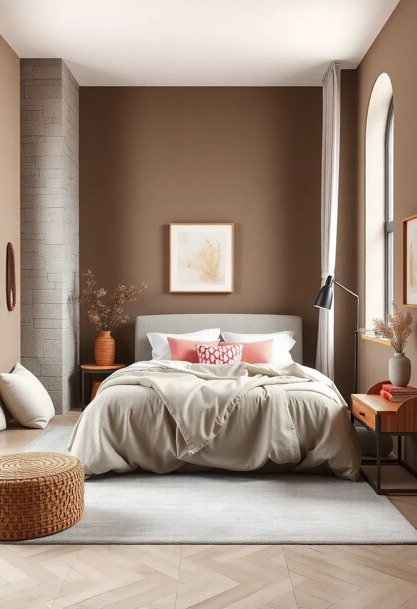 Earthy taupe: Grounds the space with natural tones, ⁤encouraging peacefulness