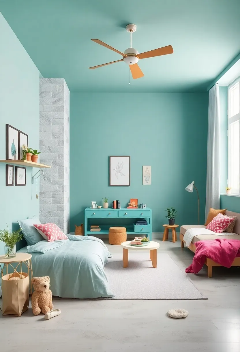 Subtle Minty⁢ Teal: Balances ​freshness and⁣ calm, ideal ​for a ⁤versatile kids' room setting