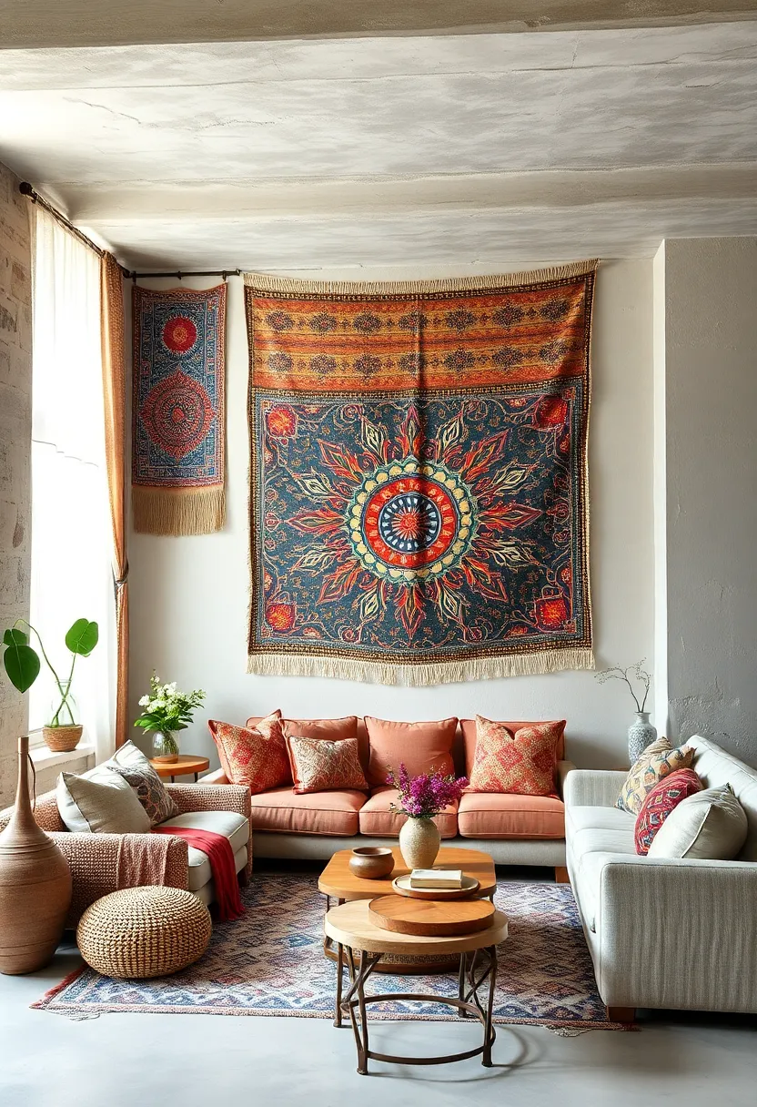 Position Tapestries over Windows as Colorful, Light-Filtering Curtains