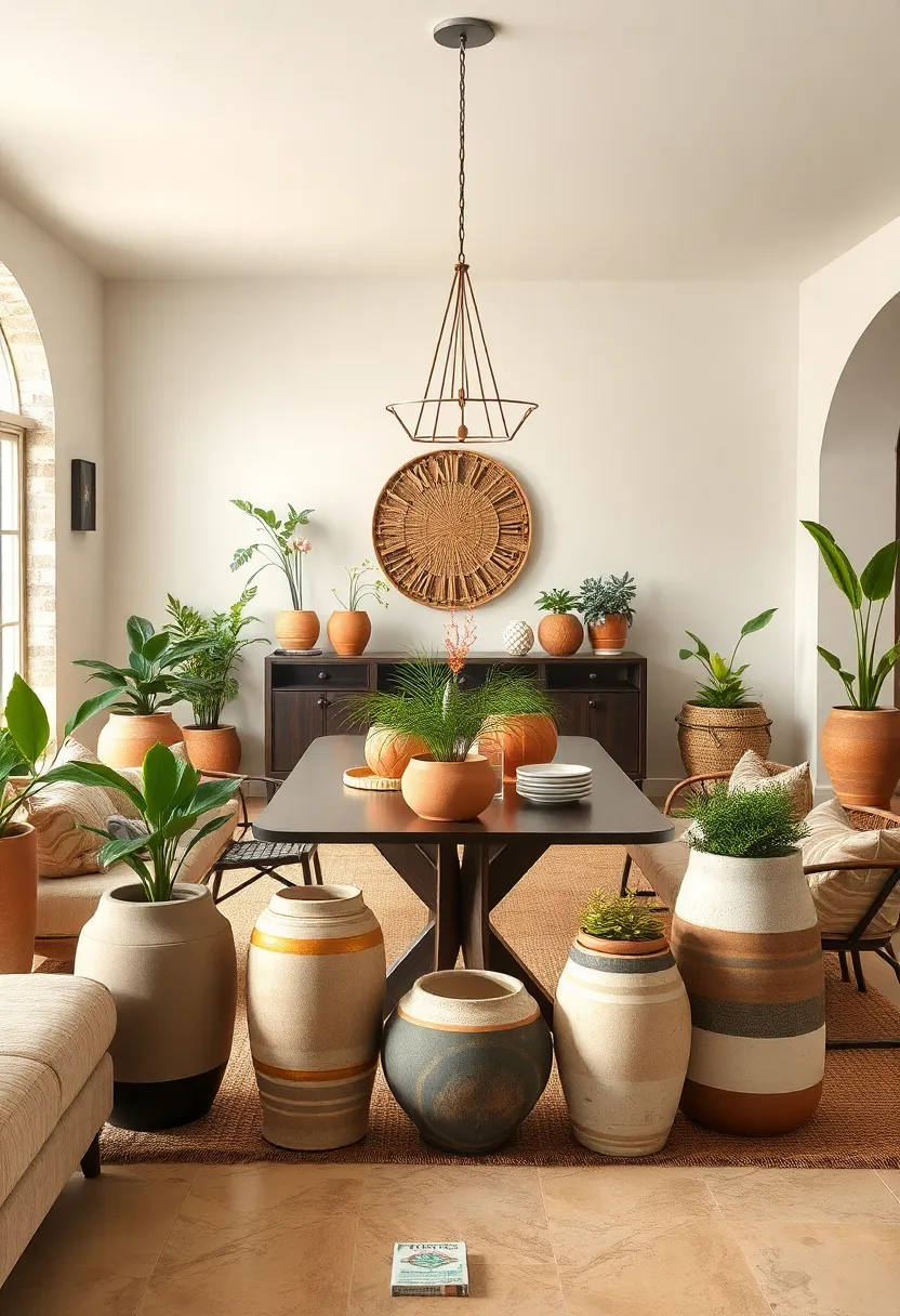 Use ceramic and clay planters in⁣ varied shapes and sizes for an organic, collected ⁣feel
