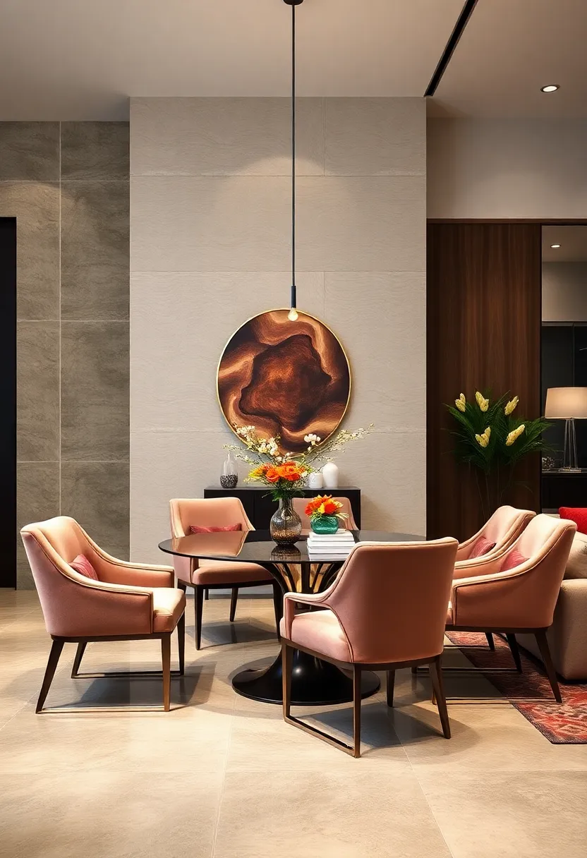 High-Back ‌Velvet Chair with⁣ Chrome Accents: Luxurious ⁢textures meet contemporary edge for elevated dining