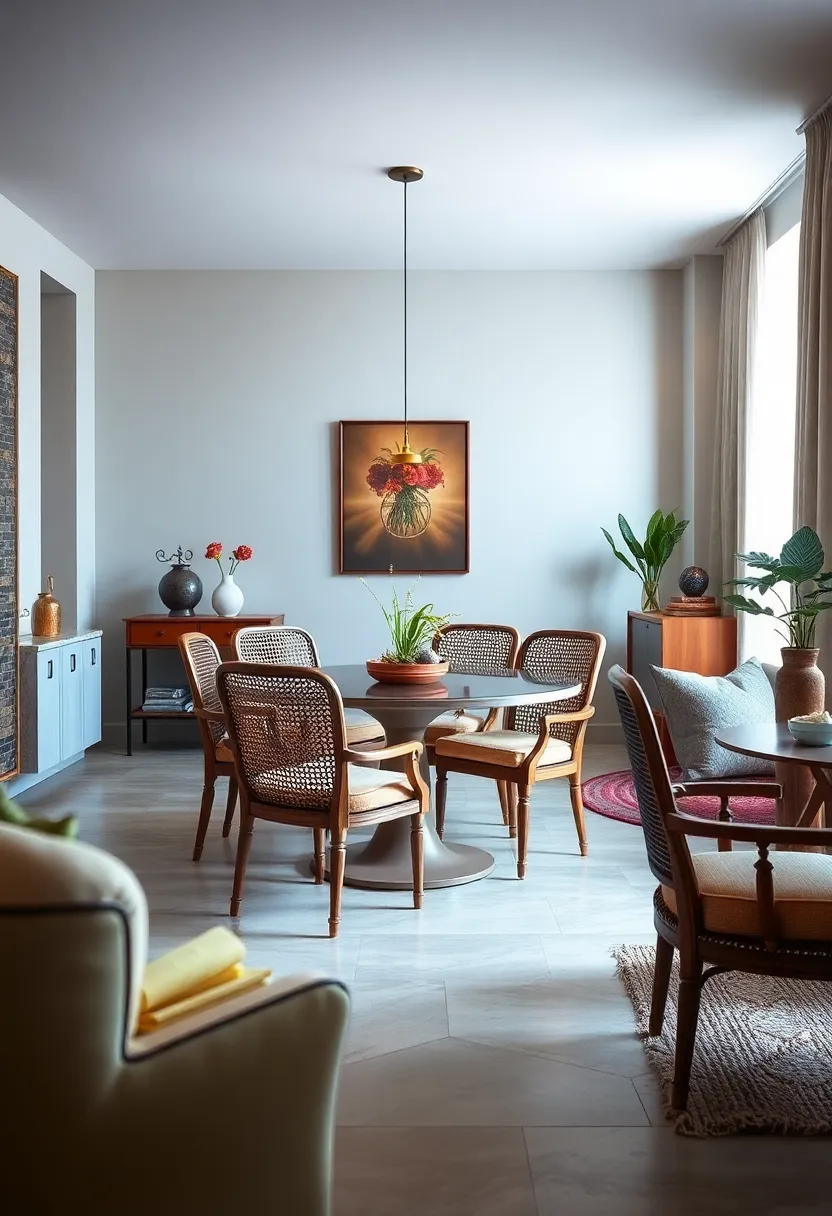 French Country Style Chair ‌with⁣ Cane Back: delicate cane⁣ weaving‌ and cushy seat marry rustic charm with elegance