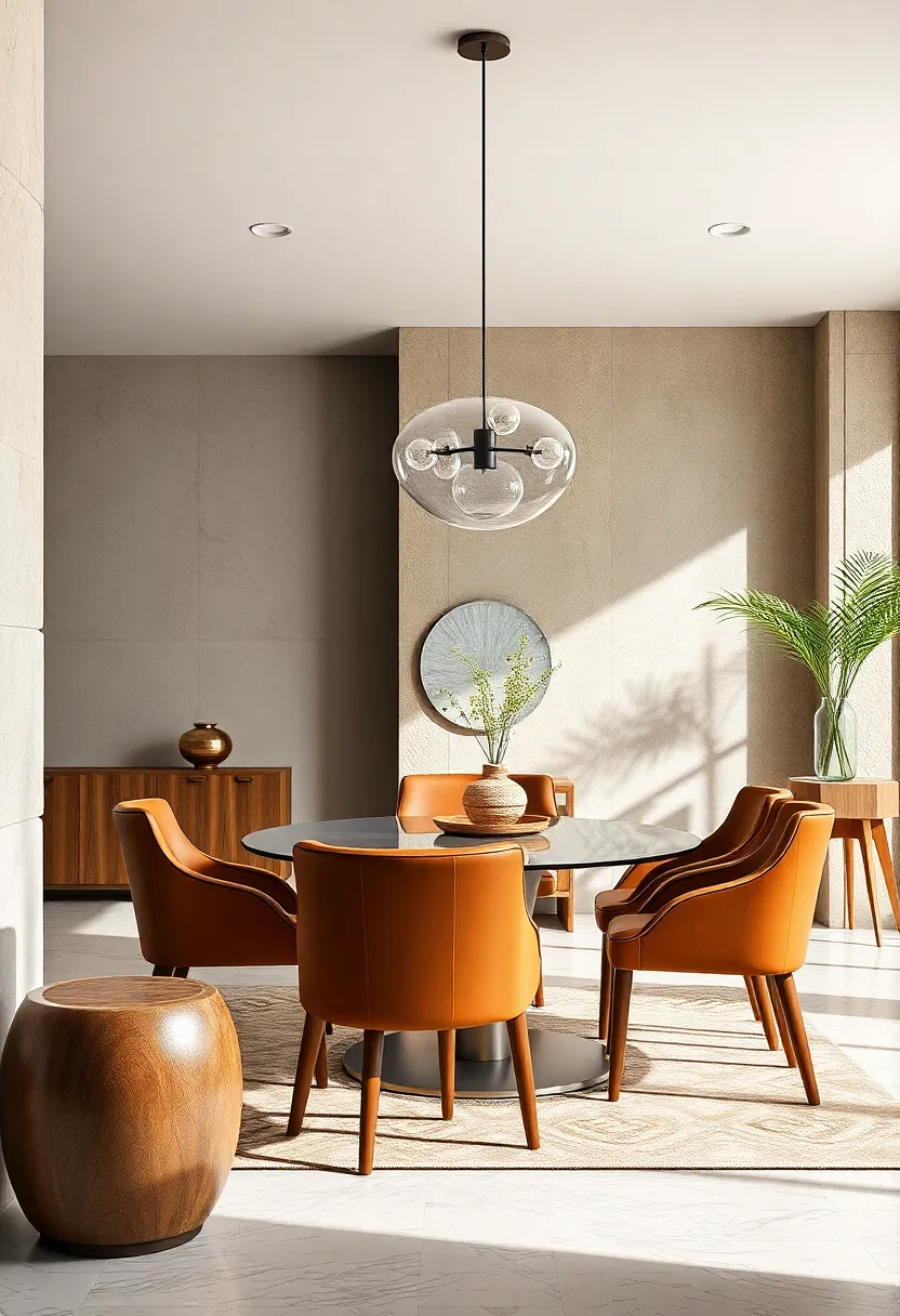 Leather Accent Dining Chair: Smooth leather with plush padding ​adds a touch of sophistication while ensuring lasting comfort