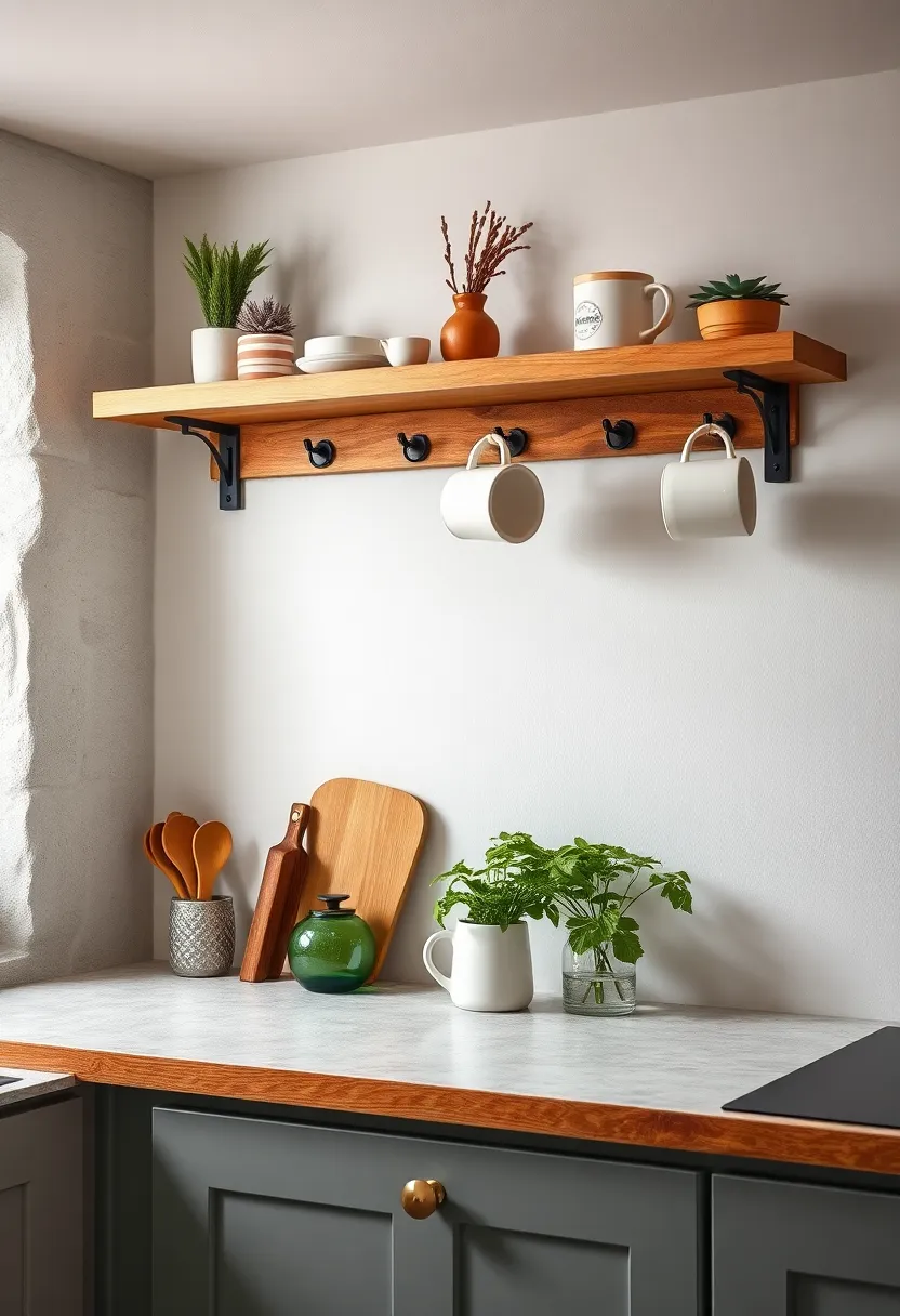 Handmade‍ Wooden Peg Shelves for Mugs: Character-rich peg⁢ shelving allows ⁢mugs and utensils to hang, combining decor and convenience