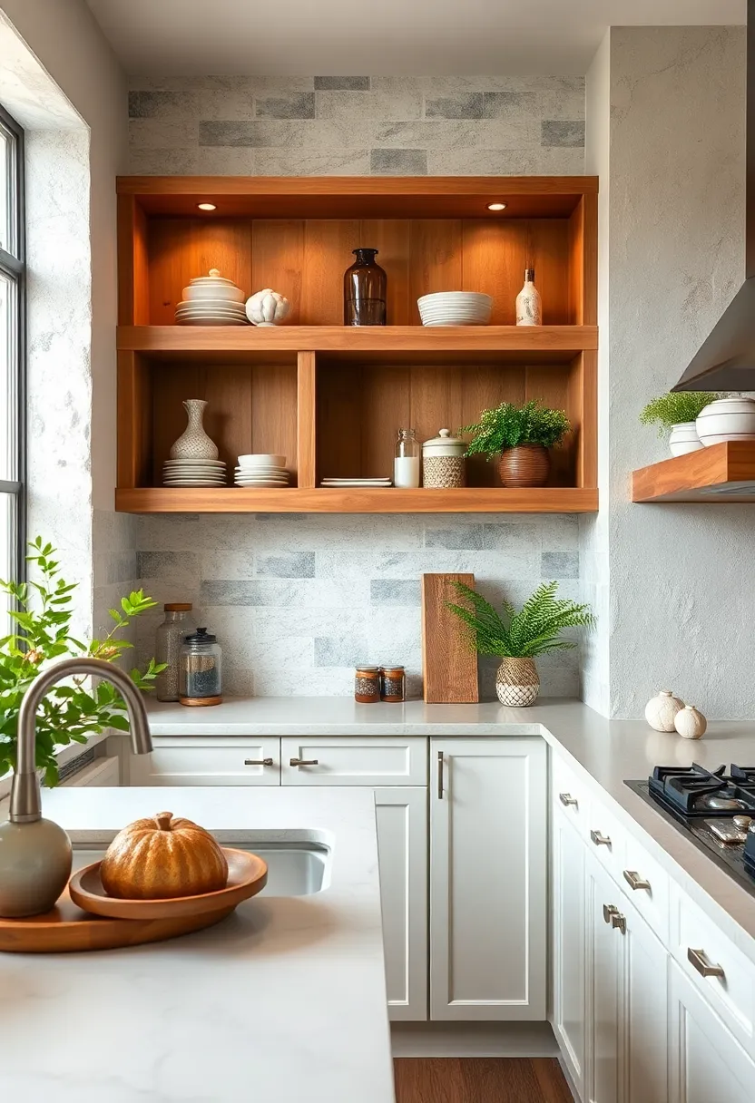 Layered Shadow Box Shelves in Rustic Finishes:​ Shadow box-style shelves⁤ with varied⁢ depths offer a unique way to layer decor and kitchen essentials