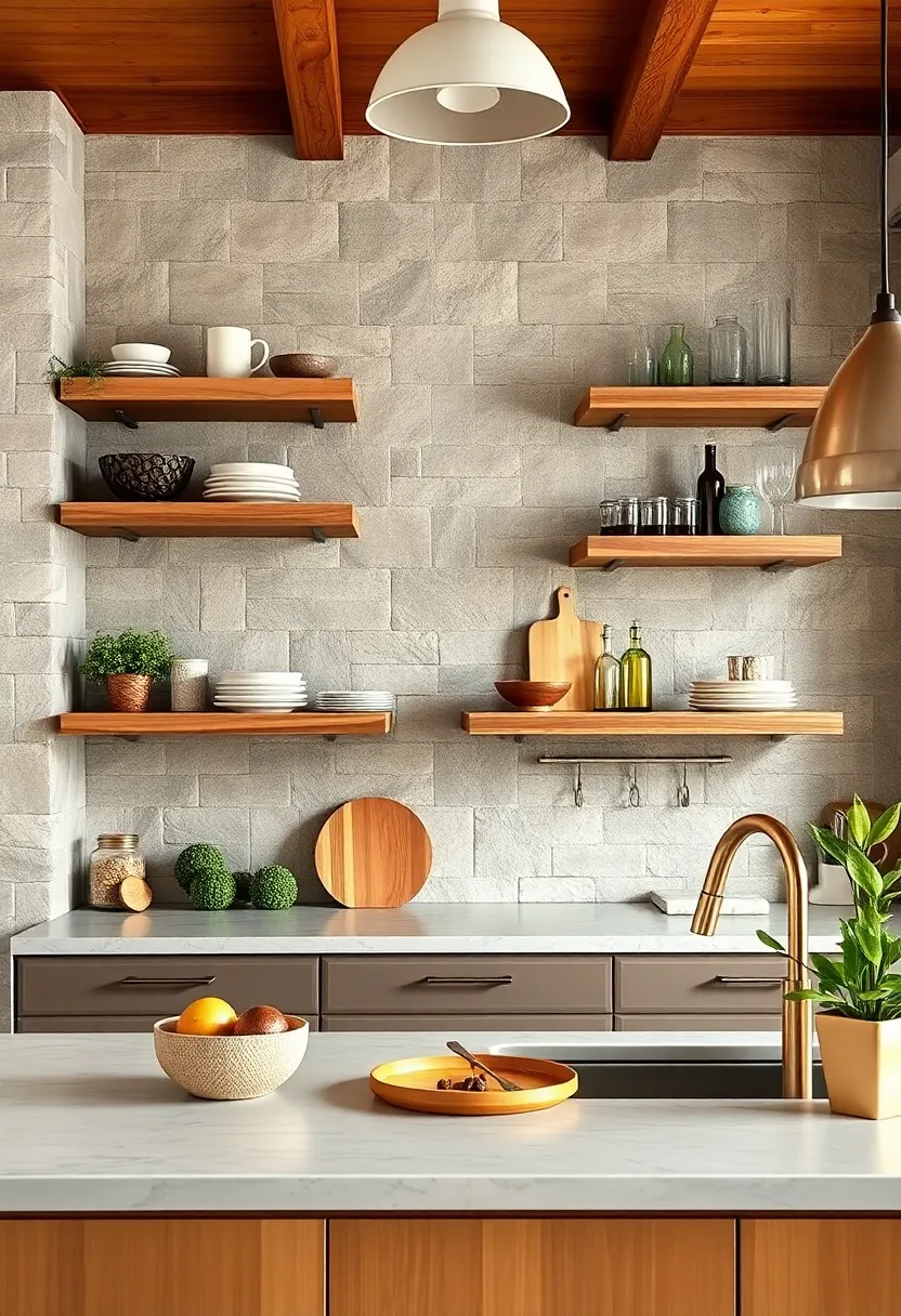 Mixed Wood Floating Shelves with ​asymmetric Layout: Combining‍ different wood tones and staggered heights creates visual interest ​and a handcrafted feel