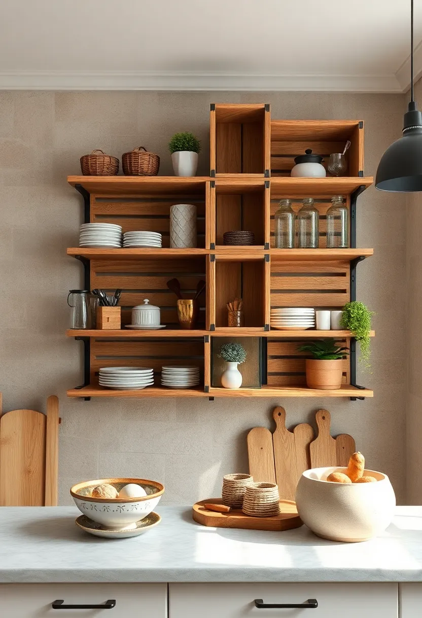 Rustic Crate ⁤Stacking ‌Shelves: Repurposed wooden‍ crates stacked and fixed to the wall create modular storage that's both charming and functional