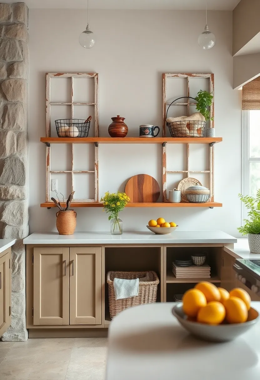 Vintage Window Frame Shelves‍ with ⁢wire Baskets: Old window frames repurposed into shelving units paired with wire ⁤baskets deliver nostalgic appeal and storage versatility
